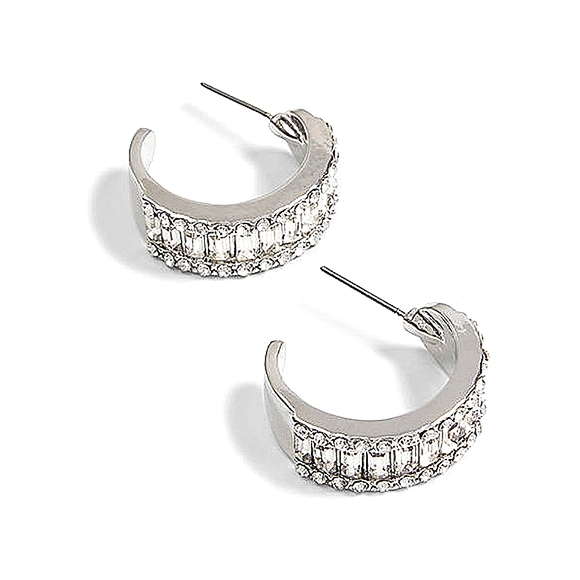 Lane Bryant Jewelry - Baguette Pave 1" Huggie Hoop Earrings by Lane Bryant